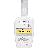 Eucerin Daily Protection Face Lotion - Broad Spectrum SPF 30 - Moisturizes and Protects Sensitive, Dry Skin - 4 fl. oz. Pump Bottle, Packaging May Vary