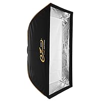 Glow EZ Lock 31x47 Quick Strip Rectangular Bowens Mount Softbox Lighting Kit with External, Internal Diffusers, Deflector Disk and Eggcrate Grid, Folding Softbox for Photography Studio Lighting