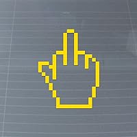 Middle Finger Curse Word GTA Cursor Meme Gaming Vinyl Decal (Canary Yellow)