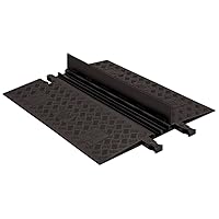 Guard Dog GD2X75-B/B Polyurethane Heavy Duty 2 Channel Low Profile Cable Protector with ADA Compliant Ramp, Black Lid with Black Ramp, 36