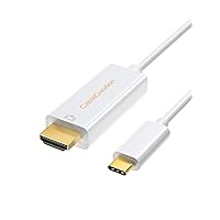 CableCreation Long USB C to HDMI Cable 10FT 4K@30Hz Compatible with Thunderbolt 3/4 for Home Office, Type C HDMI Cable Compatible with Galaxy S24/S24 Ultra/S24+/iPhone 15 Plus/15 Pro Max, White