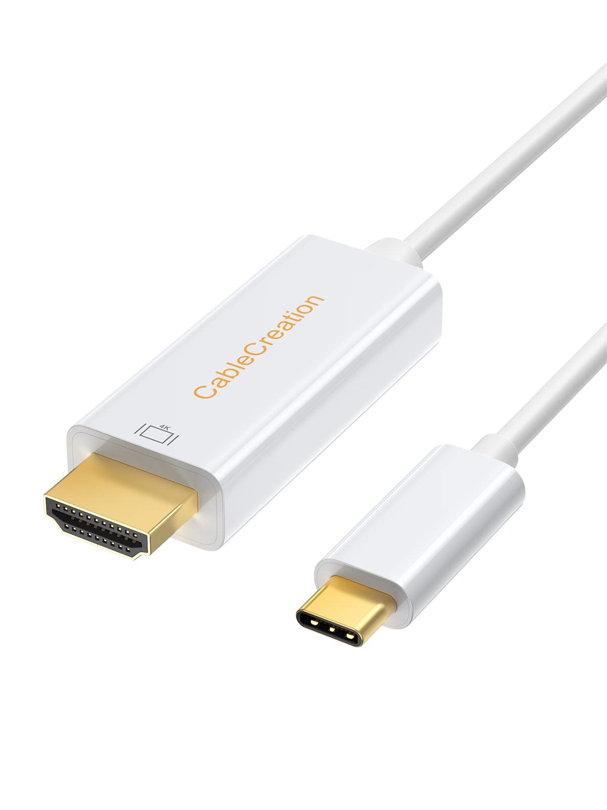 CableCreation Long USB C to HDMI Cable 10FT 4K@30Hz Compatible with Thunderbolt 3/4 for Home Office, Male to Male Type C HDMI Cable, White