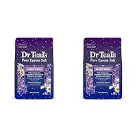 Dr Teal's Pure Epsom Salt Soak, Sleep Blend with Melatonin, Lavender & Chamomile Essential Oils, 3 lbs (Pack of 2)