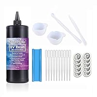 1KG Newest UV Resin Tool Kit Fast Curing Clear Hard UV Resin No Yellowing No Shrinkage with Resin Mixing Cups Sticks Mat Finger Cots Pipettes for Resin Crafts DIY Jewelry Making Casting & Coating