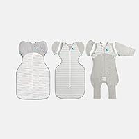 Love to Dream Swaddle UP Transition Bag Starter Pack, Patented Zip-Off Wings, Gently Help Baby Safely Transition from Being Swaddled, Grey, Large