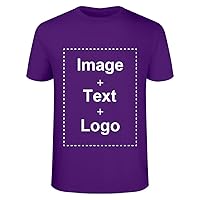 Custom T-Shirts for Men Women Unisex, Cotton Tee Shirts Customized Personalized with Photo Image Text Picture