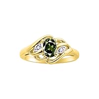 Rylos 14K Yellow Gold Ring with Classic Style, 6X4MM Birthstone Gemstone, & Sparkling Diamonds - Opulent Gem Jewelry for Women in Sizes 5-10
