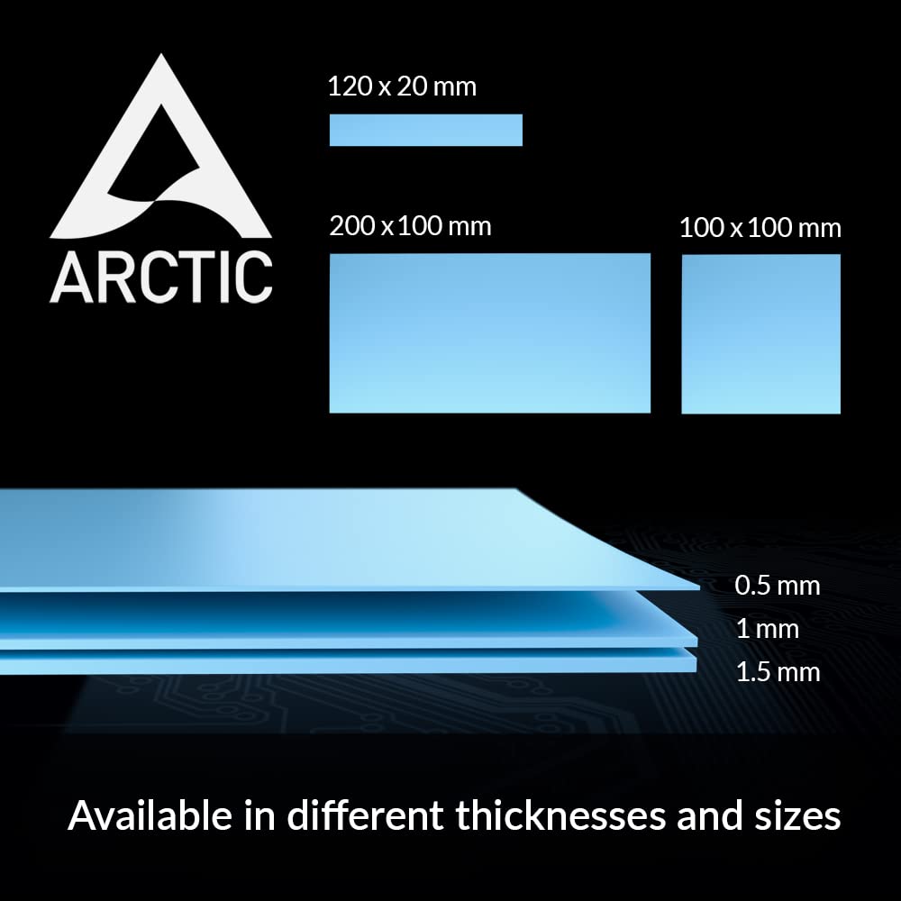 ARCTIC TP-3: Premium Performance Thermal Pad, 120 x 20 x 1.5 mm (4 Pieces) - High Performance, Particularly Soft, Ideal Gap Filler, Bridging Gaps, Safe handling
