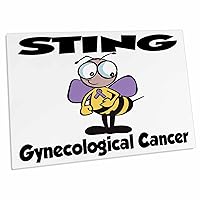 3dRose Bee Sting Gynecological Cancer Awareness Ribbon Cause... - Desk Pad Place Mats (dpd-114999-1)