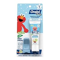 Baby Elmo Tooth & Gum Cleanser Fluoride-Free, 1 Finger brush, 1 Toothpaste 1oz; #1 Pediatrician Recommended Fluoride-Free Toothpaste*