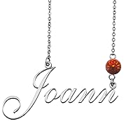 Customized Silver Name Necklace with Dainty Birthstone for her