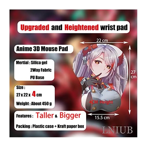 TUOTANG Anime 3D Mousepad Sexy Breast Soft Hip Silicon Ergonomic Mouse Pad  Wrist Support Anime Office Desk Mat (Kamado Nezuko Normal Ver., Regular  26x21x3.2 cm) in Dubai - UAE | Whizz Mouse Pads