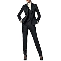 Women's Three Pieces Suit Single Breasted Button Business Work Office Lady Jacket Vest Pants Set