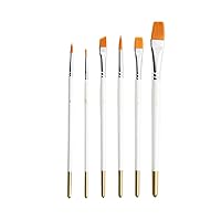 CHCDP 6Pcs/Set Wooden Handle Watercolor Paint Pen Paint Brushes Supplies Drawing Art White Painting Art Nylon Hair Multi-Function