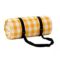Qiangcui Picnic Blanket with Waterproof Backing, Durable Dirty-Proof Large Folding Hiking Accessories Waterproof Backing Beach Sand Proof Camping Mat,Red,150X200CM (Color : Yellow, Size : 200X200CM