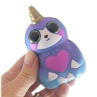 1 Small Sloth Mystical Animal with Horn and Wings Slow Rise Squishies Slow Rise Foam - Scented Sensory, Stress, Fidget Toy (1 Sloth (Random Color))