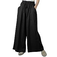 Vacation Outfits for Women Fashion Women Buttons Solid Leg Wide and Casual Plus Size Pants Summer Pants Casual Pants