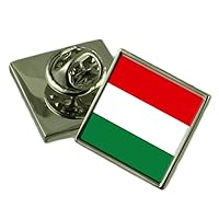 Hungary Flag Lapel Pin Badge Solid Silver 925