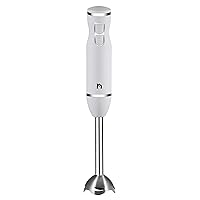 Immersion Hand Blender 2 Speed Stick Mixer with Stainless Steel Shaft & Blade, 300 Watts Easily Food, Mixes Sauces, Purees Soups, Smoothies, and Dips, Ivory