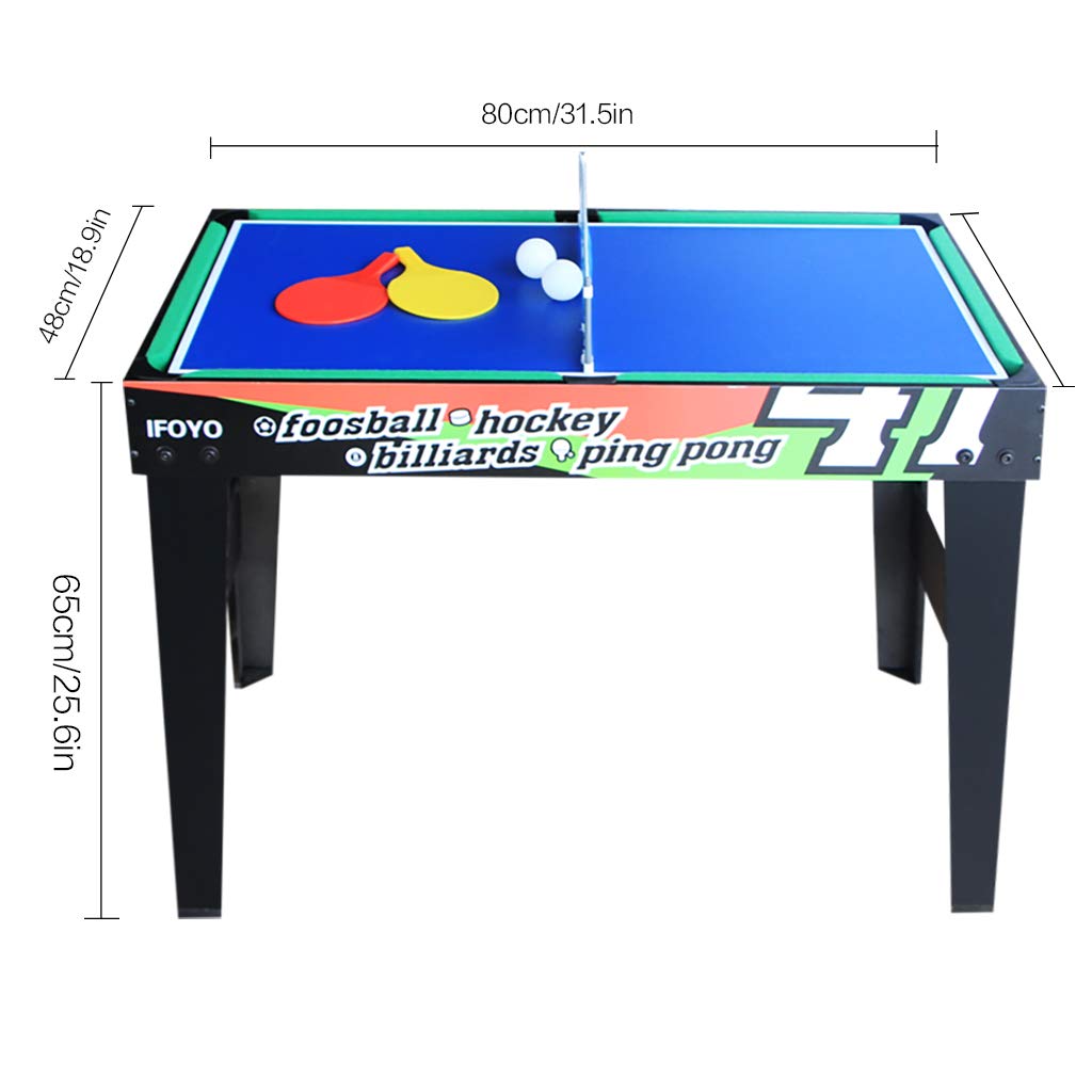 IFOYO 4 in 1 Multi Game Table for Kids, Soccer Foosball Table, Air Hockey Table, Pool Table, Table Tennis Table