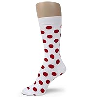 Men's Polka Dots Dress Socks,White/Red