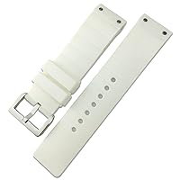 for Santos Watchband 23mm Silicone Watch Strap for Santos De Cartier 100 Black Brown Waterproof Sport Wrist Band (Color : White, Size : 23mm)