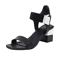Comfortable Ladies Fashion Blocking Leather Open Toe Hook Women's Bow Knot Heeled Sandals Bridal Wedding Open Toe St