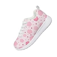 Children Casual Shoes Boys and Girls Fashion Cherry Blossom Printed Shoes Round Head Flat Heel Loose Comfortable Jogging Walking Shoes Indoor and Outdoor Activities