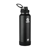 Takeya Actives 40 oz Vacuum Insulated Stainless Steel Water Bottle with Spout Lid, Premium Quality, Onyx