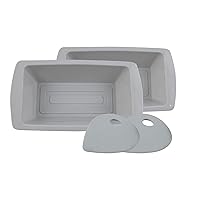 G&S Design Silicone Loaf Pans, Set of 2, and (2) Silicone Scrapers Bakeware Set