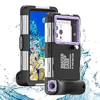 ShellBox Case Diving Case 2nd Gen for Phone/Samsung Galaxy Series, Universal Phones[4.9-6.9 Inch],Snorkeling[15m/50ft] Full Body Protector(Black-Purple)
