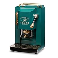 Faber PRO Total Deluxe Coffee Machine Finishing in Brass with Paper Pods Ese 44mm (British Green) + 50 Pods Ritz Cafè UNICA