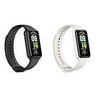 Amazfit Band 7 Fitness & Health Tracker for Women Men, 18-Day Battery Life, Alexa Built-in, 1.47”AMOLED Display, Heart Rate & SpO2 Monitoring, 120 Sports Modes, 5 ATM Water Resistant (Black, Beige)