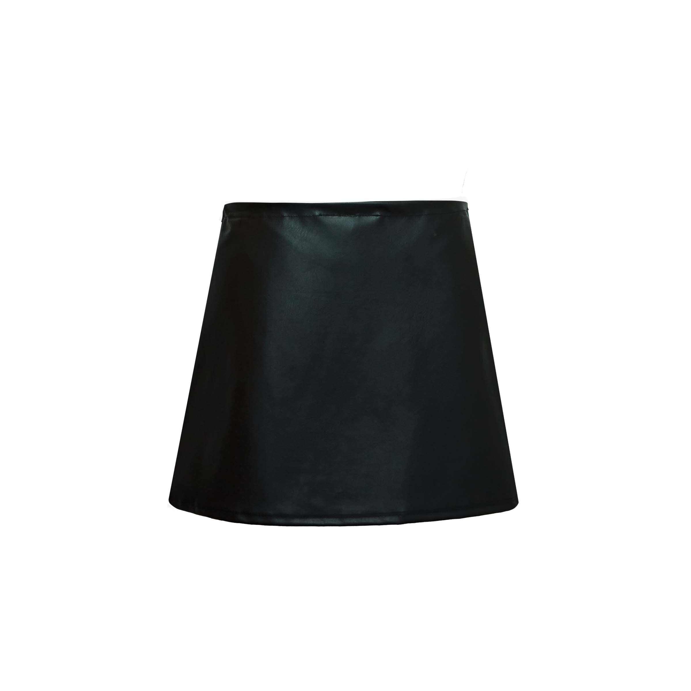 Amy Byer Girls' Faux Leather Pleated Skirt, Black, Large