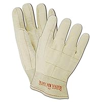 MAGID Heater Beater 298KBT Cotton Canvas Hot Mill Gloves, Natural, Men's (Fits Large), 5 inch, 12 pair