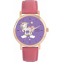 Unicorn Rainbow Watch Ladies 38mm Case 3atm Water Resistant Custom Designed Quartz Movement Luxury Fashionable