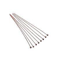AGCFABS 200pcs/lot 16 20 25 30 40 50 mm Brass Ball Head Pins for DIY Jewelry Making Head pins Findings Dia 0.5mm DIY for Earing Bracelet Supplies (Red Copper, 50mm(1.97inch))