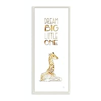 The Kids Room By Stupell Dream Big Little One Giraffe Wall Plaque