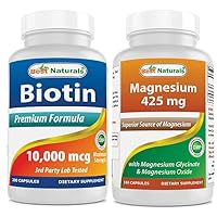 Best Naturals Biotin 10,000 Mcg & Magnesium Glycinate 425 mg