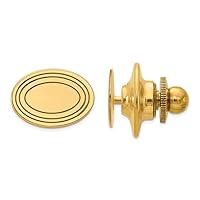 14k Yellow Gold Polished Engravable Tie Tac Measures 8.5x12mm Wide Jewelry Gifts for Men