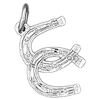 Double Horseshoe Pendant | Sterling Silver 925 Double Horseshoe Pendant - 16 mm