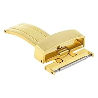Ewatchparts 20MM DEPLOYMENT BUCKLE CLASP COMPATIBLE WITH BREITLING PILOT WATCH BAND LEATHER STRAP GOLD