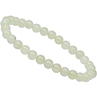 ELEDORO Stretch Bracelet, Made of Real Gemstone Beads (6 mm), Pearl Bracelet for Stylish Elegance
