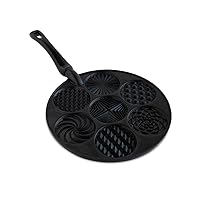 Nordic Ware Nonstick Pancake Pan, Heavy Aluminum, 7 Round Cups, For Gas, Electric, Ceramic Stovetops, Made in USA