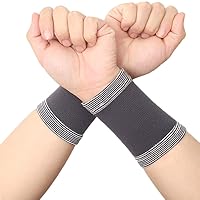 Wrist Straps for Women and Men 2 Pack Wrist Brace Grey Adjustable Wrist Support for Fitness Weightlifting Tendonitis Carpal Tunnel Arthritis (Small)