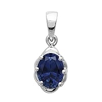 Multi Choice Oval Shape Gemstone 925 Sterling Silver Single Stone Solitaire Pendant,