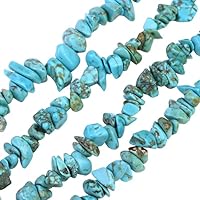 Turquoise Howlite Chip Beads 32” Jewelry Making 5 Strand CHIK-STRD-86100