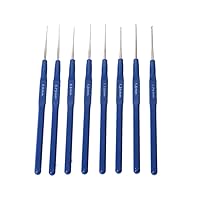 Atcdfuw Crochet Hook,8pcs Metal Knitting Crochet Hooks Kits with Ergonomic Grips 0.6-1.75mm