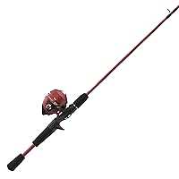 Slingshot Spincast Reel and Fishing Rod Combo, 5-Foot 6-Inch 2-Piece Fishing Pole, Size 30 Reel, Right-Hand Retrieve, Pre-Spooled with 10-Pound Zebco Line