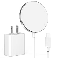 Magnetic Wireless Charger, 15W Max iPhone Wireless Charger Fast Charging Pad Mag Safe Charger with 20W USB C Charger Compatible for iPhone 15/15 Plus/15 Pro/15 Pro Max/14/13/12/AirPods 3 2 Pro